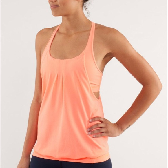 Lululemon practice freely tank pop orange sz 6 - Picture 1 of 3
